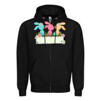 Black easter bunny trio Zipper Hoodie - MaliasSmallBusiness