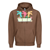 Chestnut easter bunny trio Zipper Hoodie - MaliasSmallBusiness