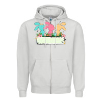 Dove Grey easter bunny trio Zipper Hoodie - MaliasSmallBusiness