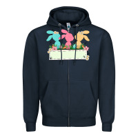 Navy easter bunny trio Zipper Hoodie - MaliasSmallBusiness