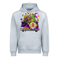 Heather Grey Mardi Gras gnome on the truck Urban Hoodie - HowdyJamesFarm