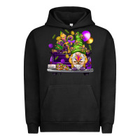 Pigment Black Mardi Gras gnome on the truck Urban Hoodie - HowdyJamesFarm