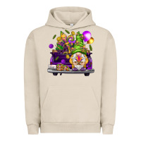 Pigment French Oak Mardi Gras gnome on the truck Urban Hoodie - HowdyJamesFarm