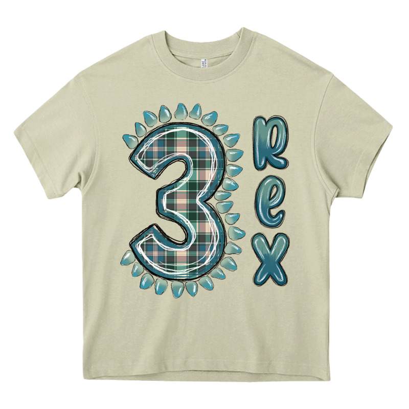 3 Rex Green Dinosaur Heavy Core Tee by MaliasSmallBusiness | Teevron