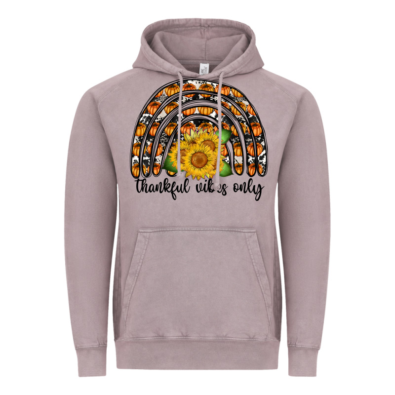 Thankful Vibes Only Vintage Hoodie by CowhideDigitalArt | Teevron