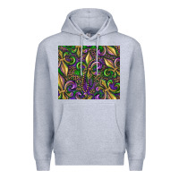 Heather Grey mardi gras fleur de lis Premium Hoodie - RanaPortraitStore
