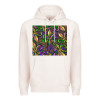 Pale Pink mardi gras fleur de lis Premium Hoodie - RanaPortraitStore