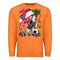 Carrot Pink Christmas Breast Cancer Ribbon Soccer Premium Sweatshirt - BundleAndBundleShop