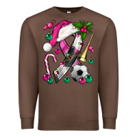 Chestnut Pink Christmas Breast Cancer Ribbon Soccer Premium Sweatshirt - BundleAndBundleShop