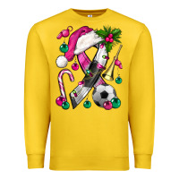 Lemon Pink Christmas Breast Cancer Ribbon Soccer Premium Sweatshirt - BundleAndBundleShop