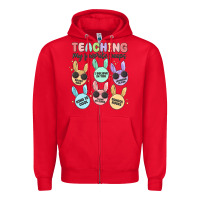 Red teahing my favorite peeps Zipper Hoodie - MaliasSmallBusiness
