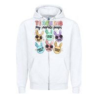 White teahing my favorite peeps Zipper Hoodie - MaliasSmallBusiness