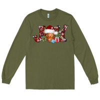 Army Green joy christmas heifer Long Sleeve Tee - AdoDesignShop