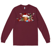 Burgundy joy christmas heifer Long Sleeve Tee - AdoDesignShop