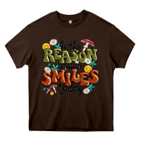 Chocolate Brown be the reason someone smiles today Heavy Core Tee - MaliasSmallBusiness