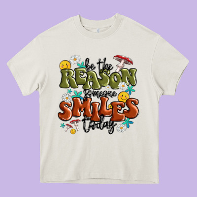 Be The Reason Someone Smiles Today Heavy Core Tee Designed By Maliassmallbusiness