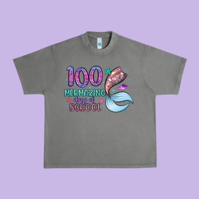 100 Mermazing Days Of School Urban Heavy Tee Designed By Artiststas