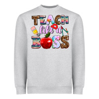 Heather Grey teach like a boss Heavyweight Sweatshirt - AdoDesignShop