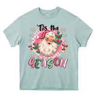 Arona pink santa 'tis the season Heavy Core Tee - MaliasSmallBusiness