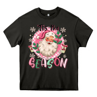 Asphalt pink santa 'tis the season Heavy Core Tee - MaliasSmallBusiness