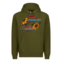 Army Green Aztec Sunflower Lips Premium Hoodie - Bettercallsaul