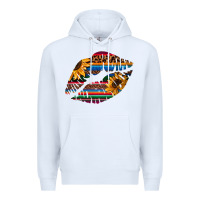 White Aztec Sunflower Lips Premium Hoodie - Bettercallsaul