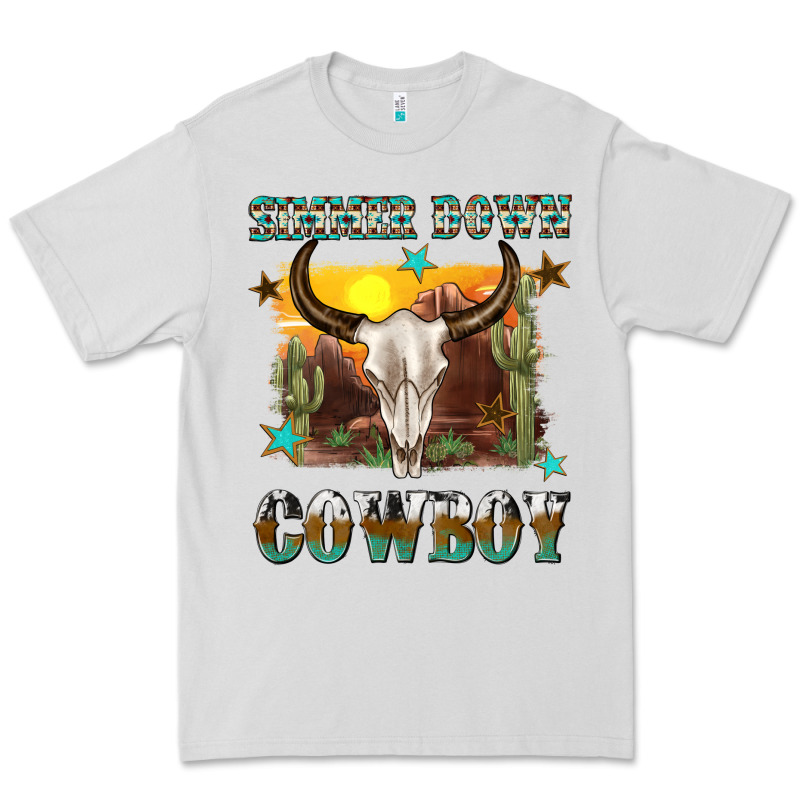 Simmer Down Cowboy Premium Tee by texasbilliewilder | Teevron