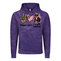 Cloud Purple peace love french bulldog Vintage Hoodie - JahusDesignShop