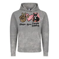Peace Love French Bulldog Vintage Hoodie | Teevron