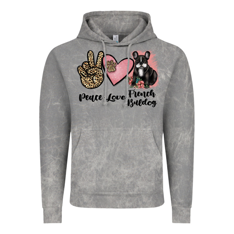 Peace Love French Bulldog Vintage Hoodie by JahusDesignShop | Teevron