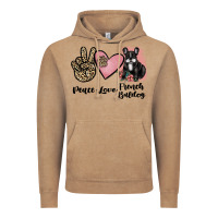 Vintage Coffee peace love french bulldog Vintage Hoodie - JahusDesignShop