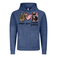 Vintage Denim peace love french bulldog Vintage Hoodie - JahusDesignShop