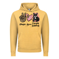 Vintage Mustard peace love french bulldog Vintage Hoodie - JahusDesignShop
