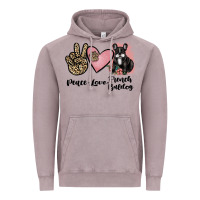 Vintage Zinc peace love french bulldog Vintage Hoodie - JahusDesignShop