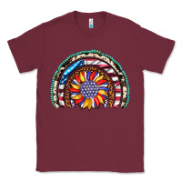 Burgundy sunflower american flag leopard gemstone cowhide rainbow Classic Tee - Artiststas
