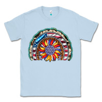 Dusty Blue sunflower american flag leopard gemstone cowhide rainbow Classic Tee - Artiststas