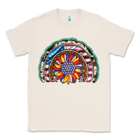 Natural sunflower american flag leopard gemstone cowhide rainbow Classic Tee - Artiststas
