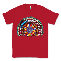 Red sunflower american flag leopard gemstone cowhide rainbow Classic Tee - Artiststas