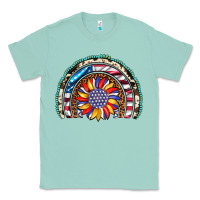 Seafoam sunflower american flag leopard gemstone cowhide rainbow Classic Tee - Artiststas