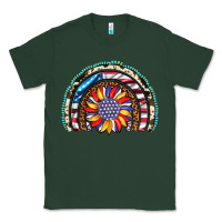 Sports Green sunflower american flag leopard gemstone cowhide rainbow Classic Tee - Artiststas