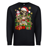 Black Skeleton Christmas Element Snowman Awda Premium Sweatshirt - BundleAndBundleShop