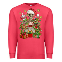 Cardinal Skeleton Christmas Element Snowman Awda Premium Sweatshirt - BundleAndBundleShop