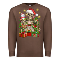 Chestnut Skeleton Christmas Element Snowman Awda Premium Sweatshirt - BundleAndBundleShop