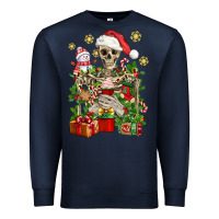 Navy Skeleton Christmas Element Snowman Awda Premium Sweatshirt - BundleAndBundleShop