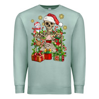 Seafoam Skeleton Christmas Element Snowman Awda Premium Sweatshirt - BundleAndBundleShop