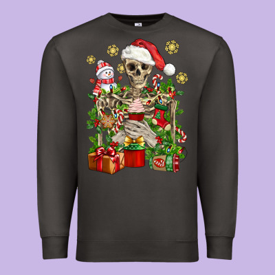 Skeleton Christmas Element Snowman Awda Premium Sweatshirt Designed By Bundleandbundleshop