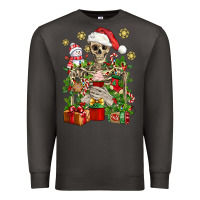 Smoke Skeleton Christmas Element Snowman Awda Premium Sweatshirt - BundleAndBundleShop