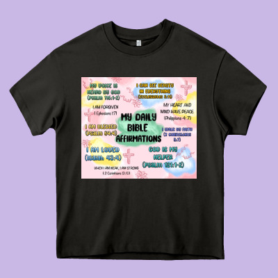 Daily Bible Affirmations Heavy Core Tee Designed By Maliassmallbusiness