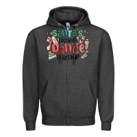 Charcoal Heather santa's favorite dance teacher Zipper Hoodie - MaliasSmallBusiness