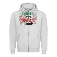 Dove Grey santa's favorite dance teacher Zipper Hoodie - MaliasSmallBusiness